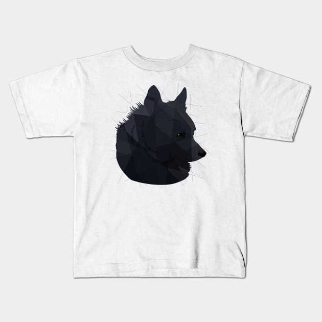 Schipperke Kids T-Shirt by Blacklightco